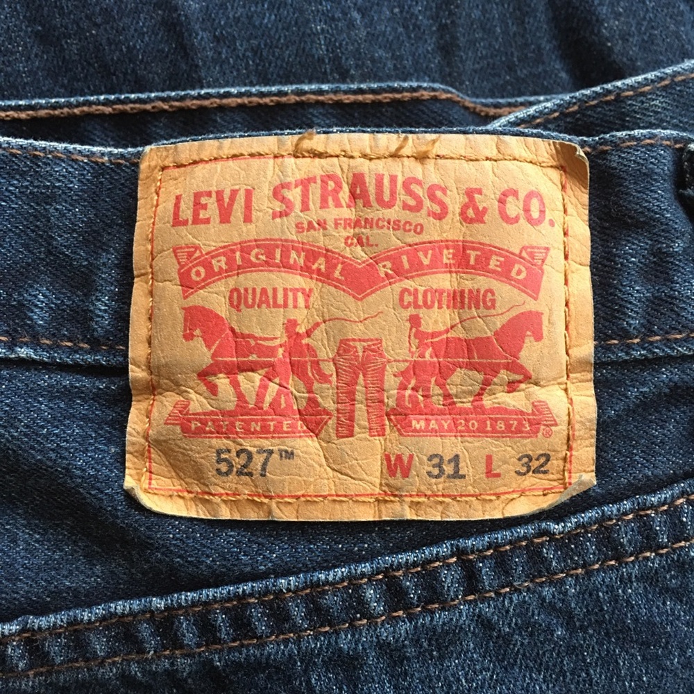 Levi 527 slim bootcut men’s dark wash jeans 31x32